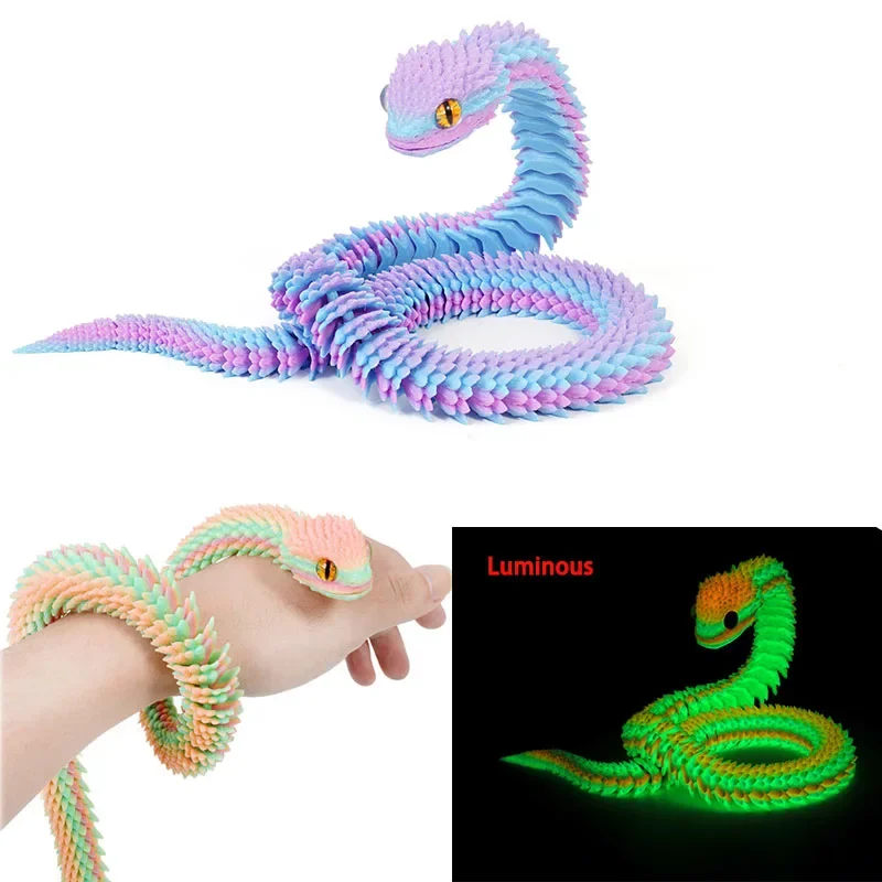3D tlačený hadový domáci stôl Ornament 30 cm realistické svetelné hnuteľné hadí hadí socha zvieracie stolové dekorácie krajina