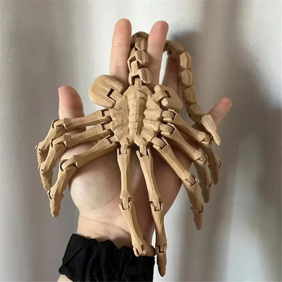 3D tlačený mimozemský facehugger model plne kĺbový filmový rekvizita zberateľná figurína sci-fi horor
