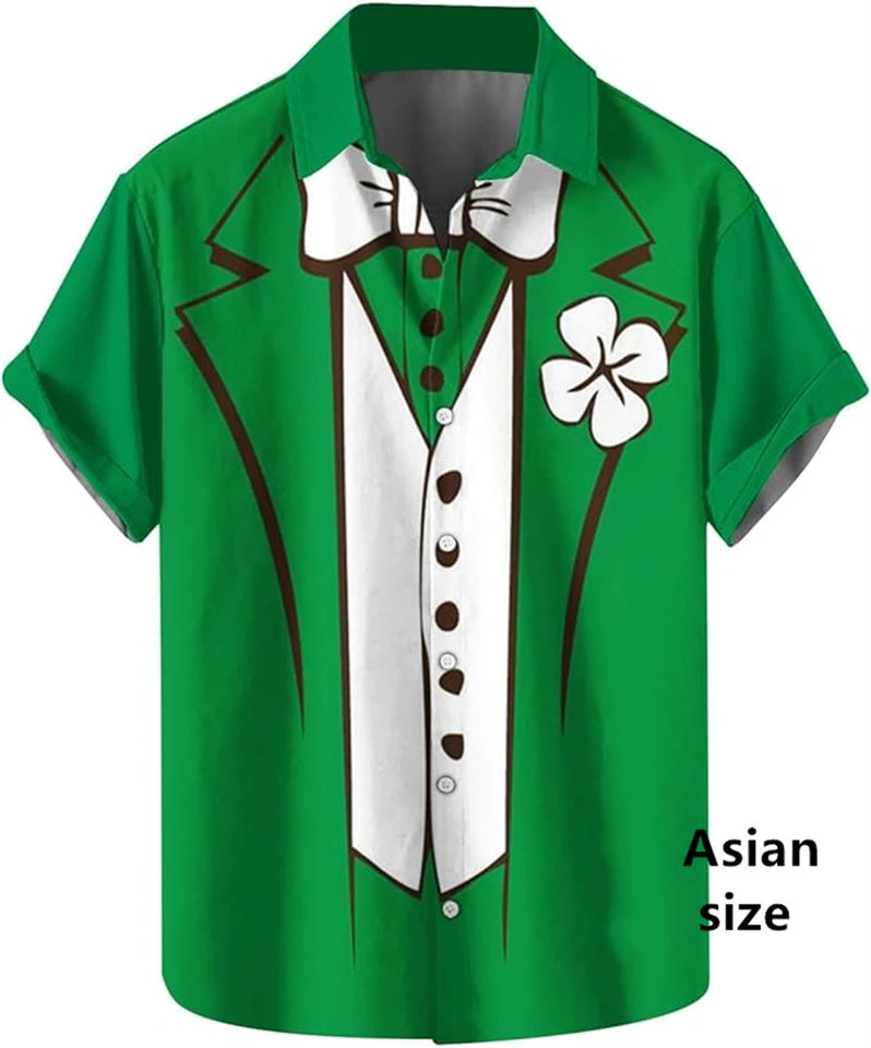 3d tlačiakovia sv. Patricka Shamrock Tuxedo košele módne vtipné kostýmy havajské košele Tops nové v neformálnych dovolenkových dám blúzka blúzka