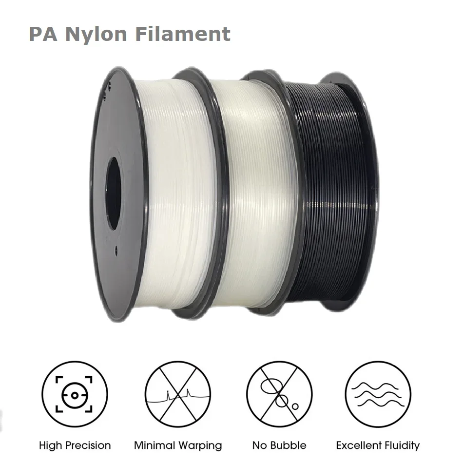 3D tlačiareň nylonové vlákno 1,75 mm 1 kg 500g 250g vlákno polyamid 3D tlač PA vlákno plastové materiály nylon čierna biela