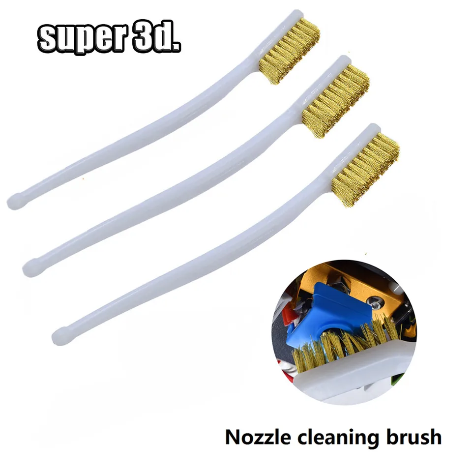 3D tlačiareň Čistiteľ nástroja Medený drôt zubná kefka na zubnú kefku pre rukoväť pre ender 3 Blok Ohrievač dýzy Hotend Čistenie horúcej postele