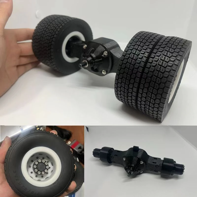 3D tlačová stredná zadná nápravy pre 1/14 Tamiya RC Tractor Dump Truck Upgrade Accessories