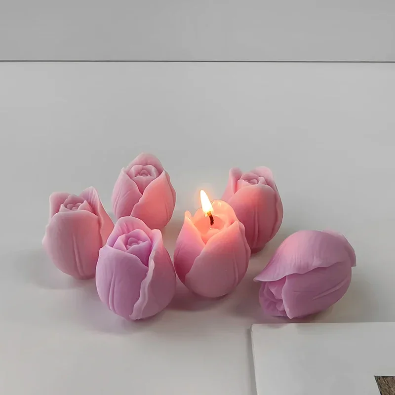 3D tulipány Sviečka silikónová forma DIY kvetina tulipánovú rekordnú dekoráciu