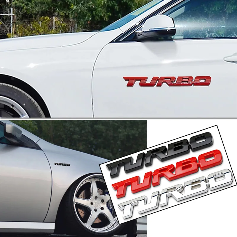 3D turbo nálepka Styling zliatiny zliatiny karosérie tela zadný štítok bočné obtisky obtiažnosti automobilu automatické exteriérové ​​dekorácie automobilové príslušenstvo