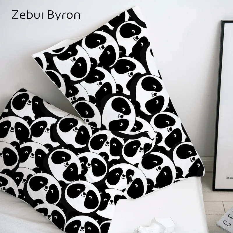 3D vankúš čierna biela panda, vankúš na mieru/50x70/50x75 Dekoratívny vankúš, kreslená posteľná bielizeň pre deti/dieťa/deti
