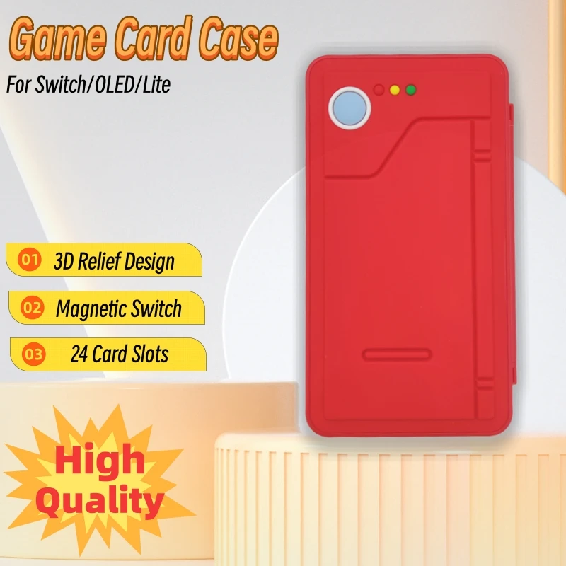 3D vzorový spínač herná karta puzdro 24 karty sloty Tvrdá ochranná hra pre kazetu pre kazetu pre NS Switch Lite OLED Accessories