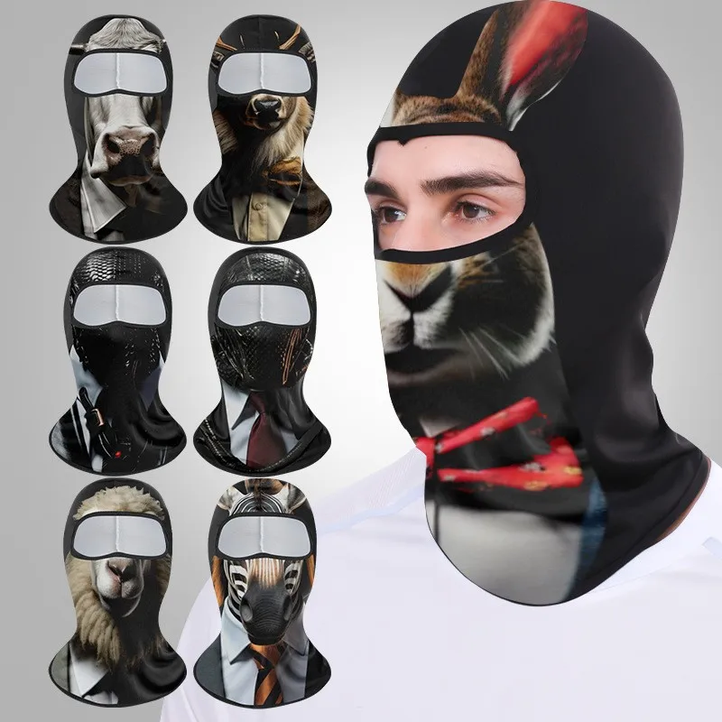 3D zvieratá mačky muži muži Slnkopuste Balaclava Cycling Motocykel Muž Športové čiapky Girl Girl Celá tvár Maska vonkajšia klobúky Bike Riding Magic Magic