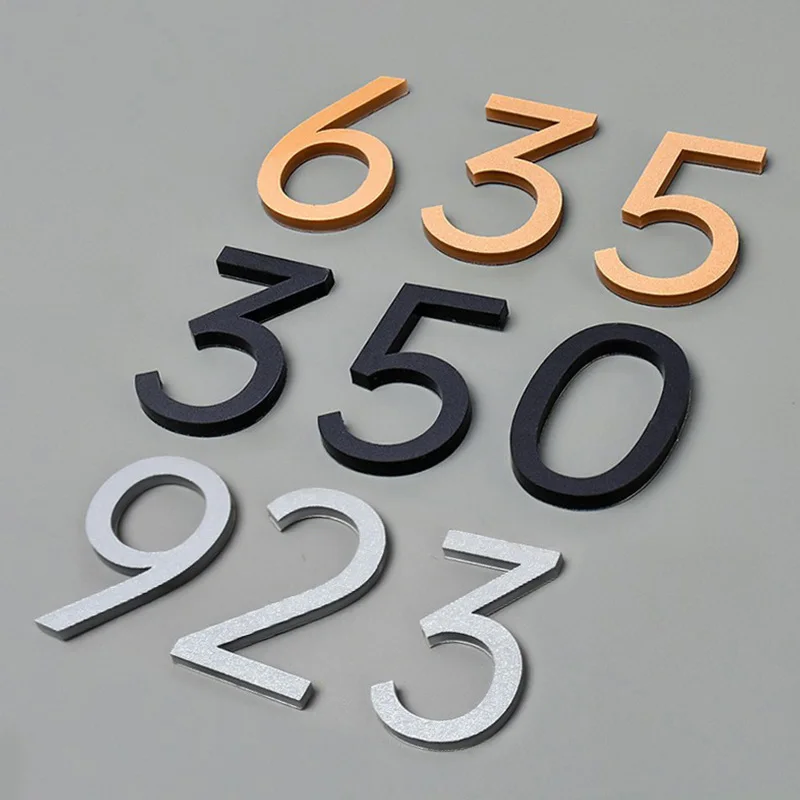 3D číslicové číslo Číslo nálepky Nálepka Self Adhessive Dverte Sign Opna Outdoor Mailbox Hotel Apartment Adresa Adresa Pleque Home Decor Decor