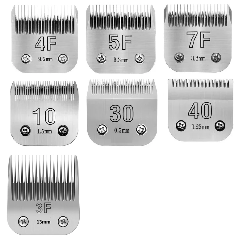 3F, 4F, 5F, 7F, 9#, 10#, 30#, 40#Pet Dog Cat Grooming Blade kompatibilná s väčšinou Andis, Oster A5, Wahl KM Zvieratá Clippers