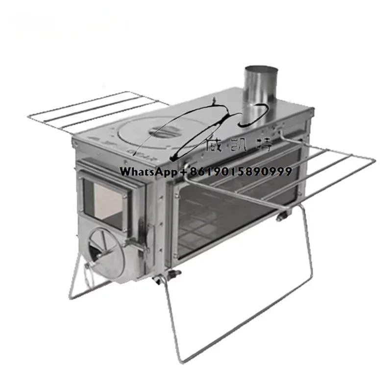3F/ prevodový stupeň vonkajšie kempingové vybavenie Wood Spaľovanie s komínom vykurovaním 304 Nerezová oceľ Cooking BBQ sporák