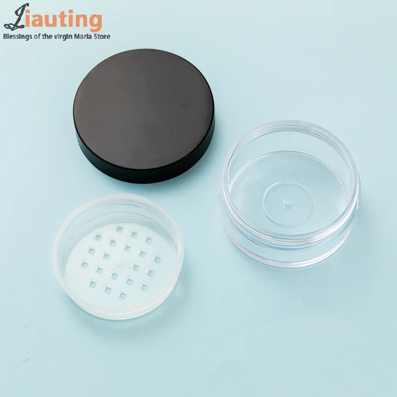 3G/5G Plastová voľná prášková nádoba s dierovačom Preveďte prázdny kozmetický kontajner matný čiapka make -up kompaktný prenosný voľný práškový box