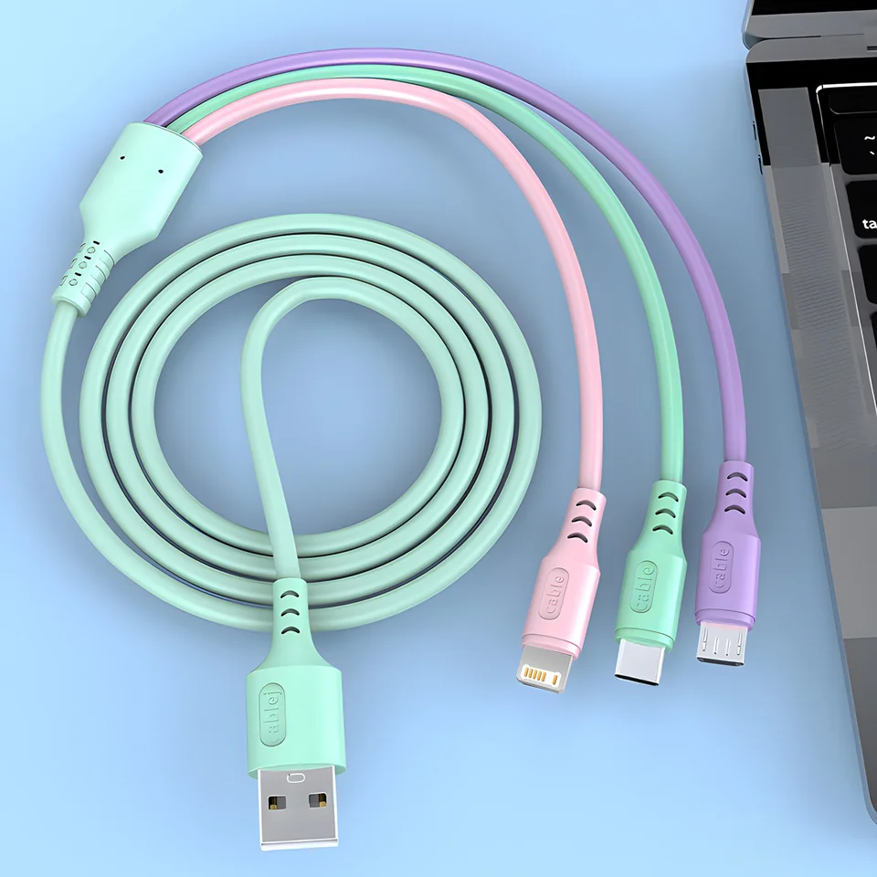 3in1 5a USB kábel pre iPhone 14 13 12 11 Pro Max 3 v 1 Kábel nabíjacieho kábla Micro USB Type C pre Huawei Samsung Xiaomi