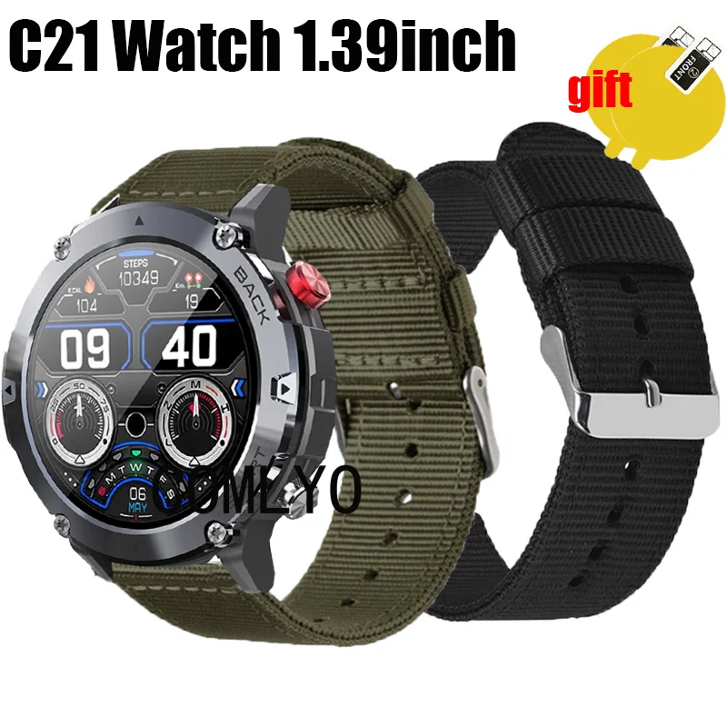3in1 náramok pre AmazFit T-Rex 3 Smart Watch Band Nylon Canva Belt Screen Film Film