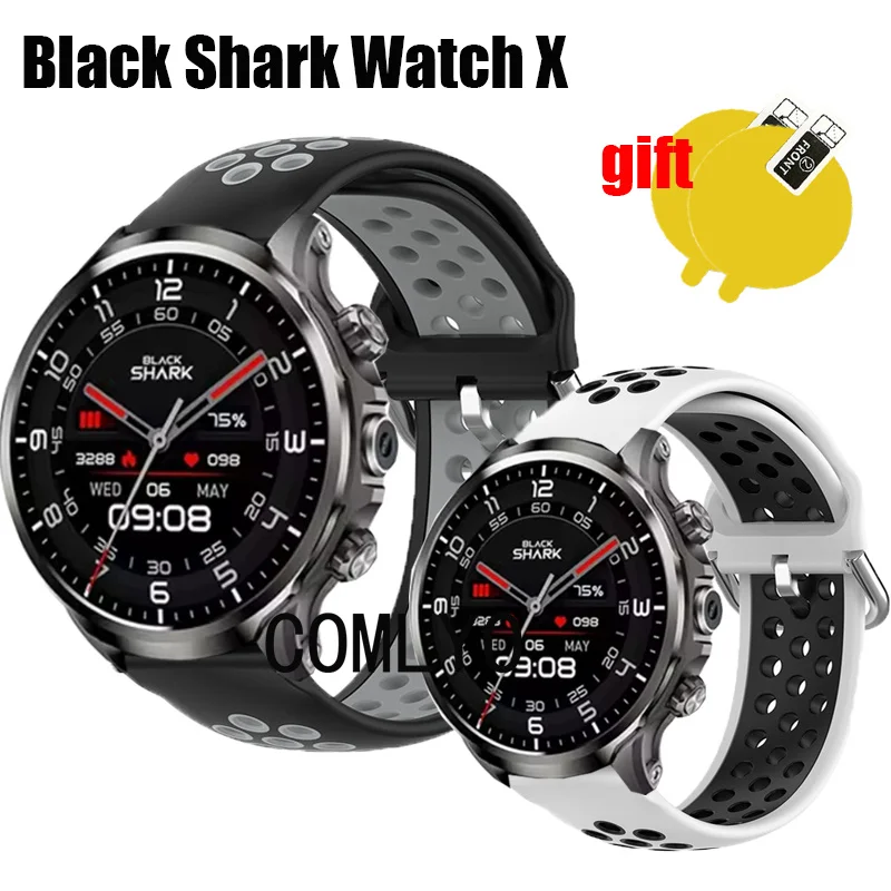 3in1 skupina pre čierne Shark Watch x Strap Smart Watch Silikone Priedubný športový náramok Ženy Men Men Men Film