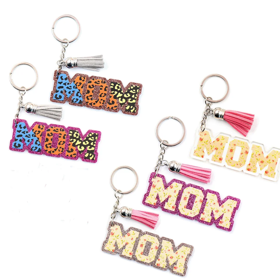 3inches mama Keychain, mama darček, trblietavý akrylový kľúče
