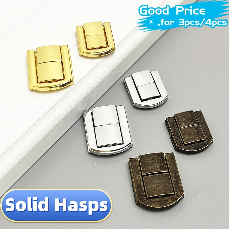 3ks/4ks uzáver klip dekoratívna západka boxu Solid hasp prepínač spona zátoka zátoka Malé víno drevený hrudník Hardware starožitný bronz