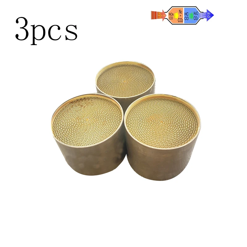 3ks 73*60 mm Univerzálne Euro 5 Metal Core Core Motocykle katalyzátor Euro 5 Tri Way Catalyst Prevodník