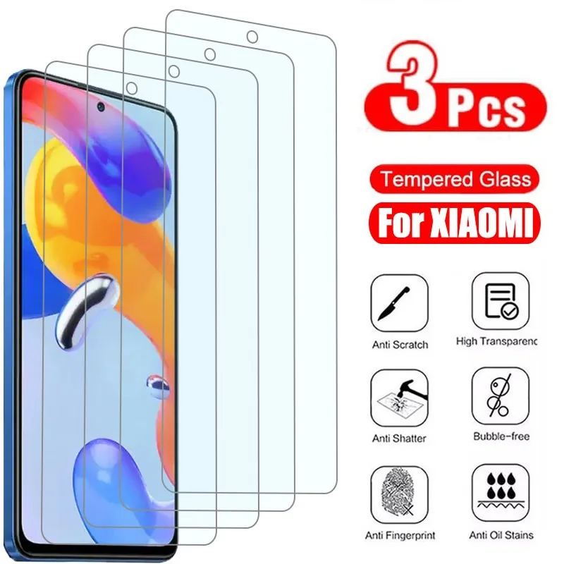 3ks 9H Temperované sklo film pre Xiaomi Redmi Poznámka 10 11 9 8 7 Pro 9a 9C 8a 7a Chránič obrazovky pre Redmi Note 10 9 10S 8 7 8T