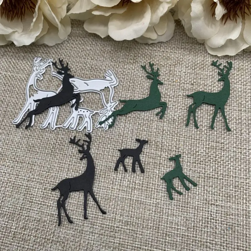3KS Deer Decotion Decoration Cutting Dies Stencils pre DIY Scrapbooking Dekoratívne ručné recepty rezanie šablóny formy