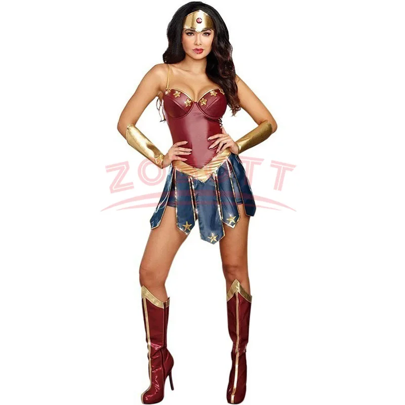 3ks dospelé zázraky ženy kostým superhrdina superwomen Halloween Cosplay Fancy Dress