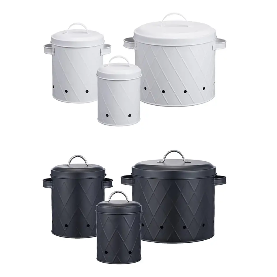 3KS Farmhouse Kuchynské kanistre Set Surid Food Storage Stock Cibuľa zemiaková súprava na dosku varenie piknik