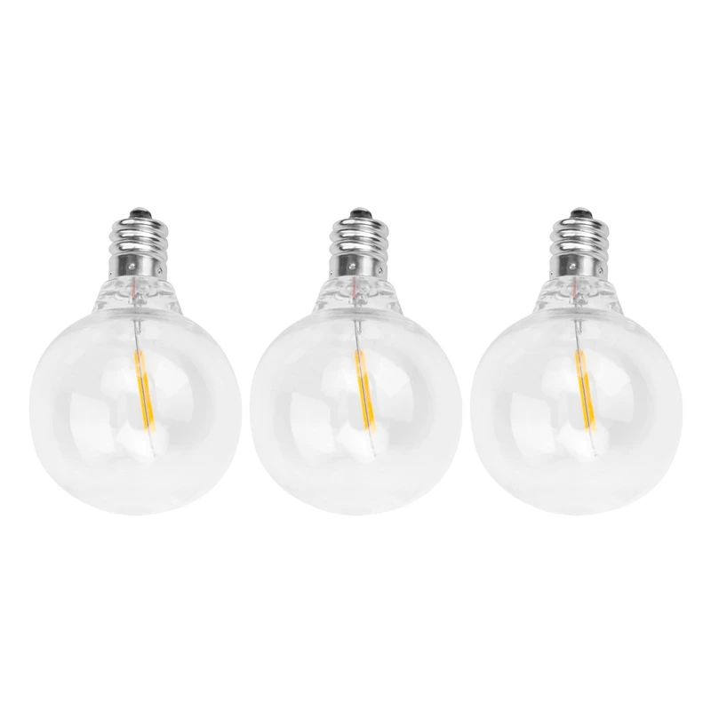 3KS G40 LED náhradné žiarovky, E12 skrutkovacia základňa rozbitá LED globe žiarovky pre solárne šnúry svetlá teplé biele