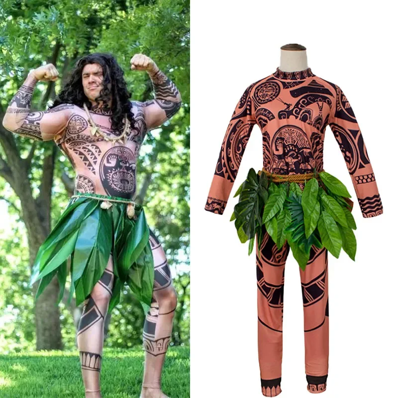 3ks Halloween anime cosplay moana maui tetovanie dospelých pánske unisex kostýmy rekvizity pre mužov halloween šaty na večierky