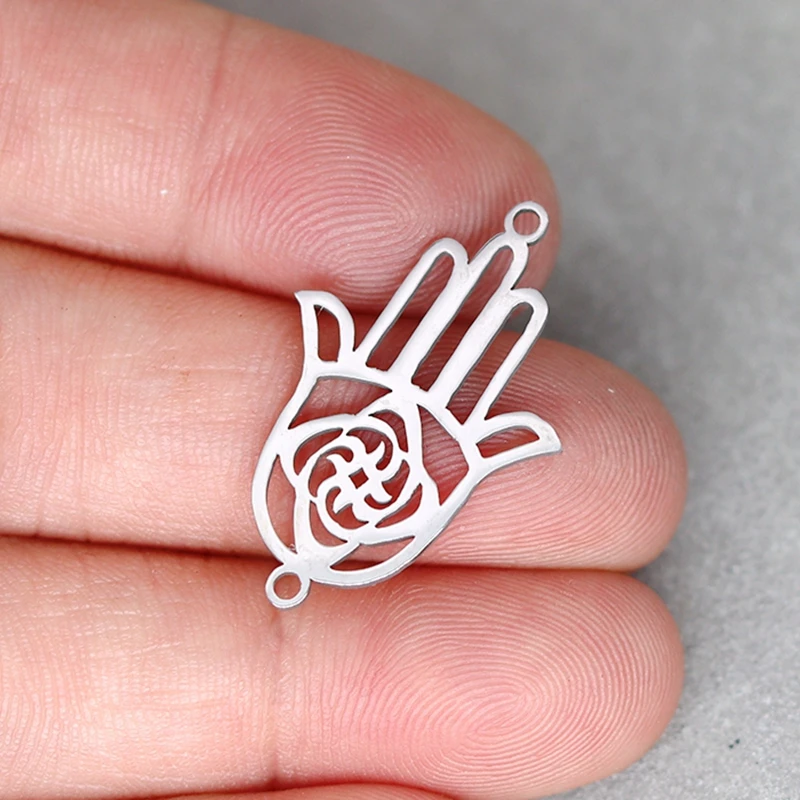 3ks hamsa ruka Fatimid Mackintosh Rose z nehrdzavejúcej ocele Prívesok pre šperky výroby DIY Craft náušnice náhrdelník