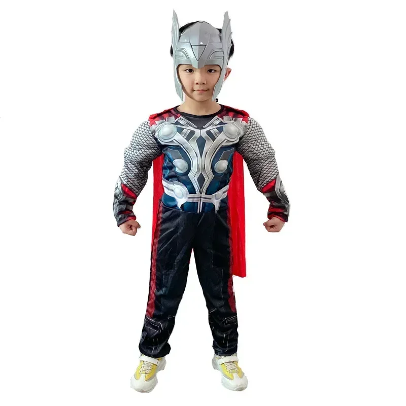 3ks Kids Boys chlapci Thor svalové kombinézy Cosplay kostýmy filmy postava superhrdina Halloween Detský javiskový výstup