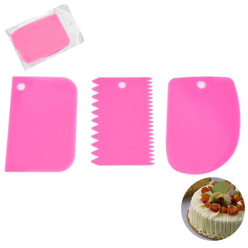 3ks krém na škrabku DIY Kuchynské zariadenie Priamy oblúk tvar zubov krém na perák plastový koláč Pasty škrabka na pečenie Fondant Tools