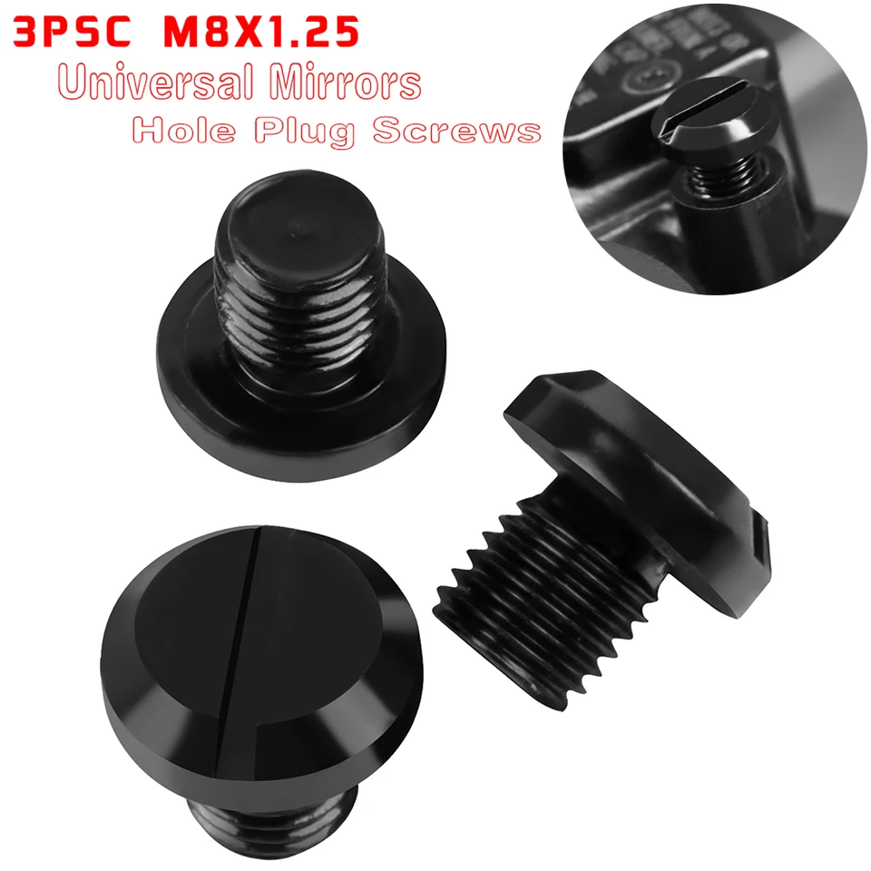 3ks M8*1,25 Univerzálne CNC spätné zrkadlá zrkadlá otvorových skrutiek kryty skrutky pre Kawasaki Z400 Z650 Z750 Z800 Z900 Z1000/SX