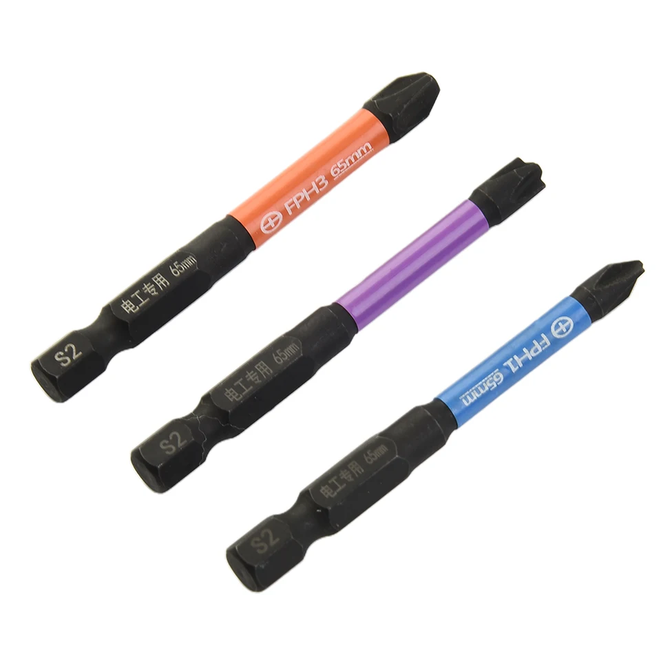 3ks Magnetický špeciálny štrbinový krížový skrutkovač bit pre elektrikári FPH FPZ 65-110 mm pre súpravy elektrických náradia s objímkou