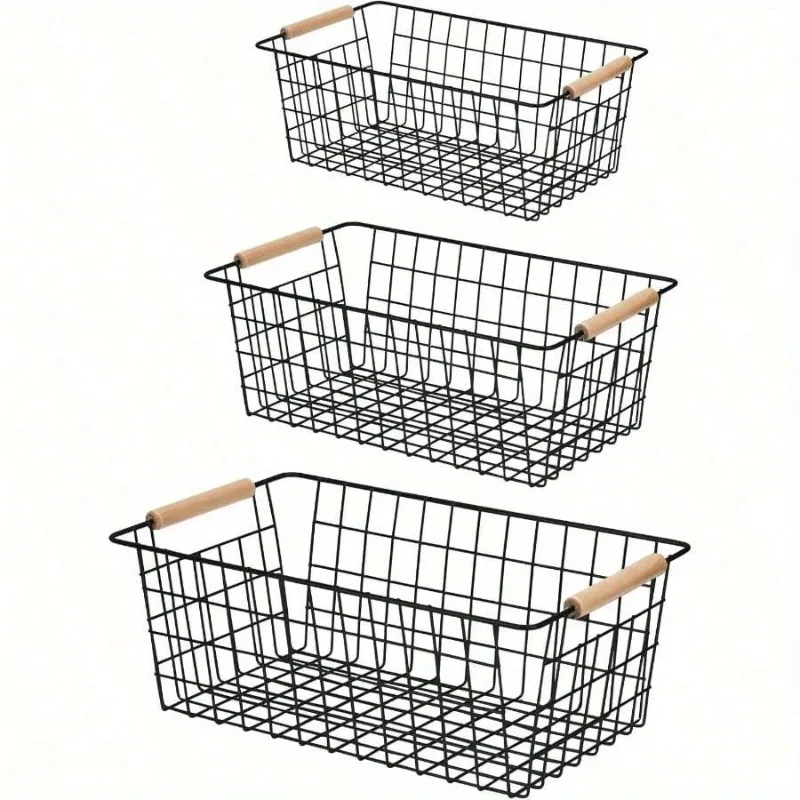 3KS Nordic Style Wright Iron Storage Basket Bast Storage Basket Obývacia izba kuchynská stolná plocha