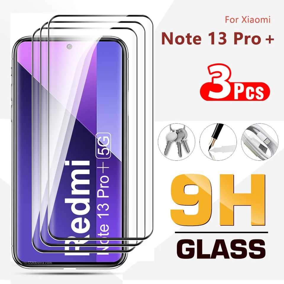 3ks plné glue zakrivené temperované sklo pre xiaomi redmi Poznámka 13 Pro Plus 5G 2023 Ochrana obrazovky readmi note13 proplus 13proplus