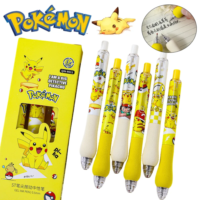 3KS Pokemon Pikachu gélové pero 0,5 mm čierny loptičník Študenti písanie nástrojov Karikatúra školské kancelárske potreby kancelárske potreby Darče