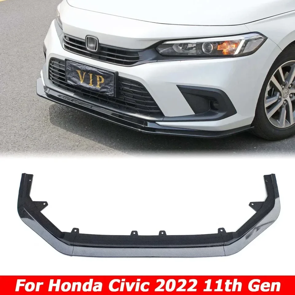 3ks pre Honda Civic 2022 2023 11. gen predný nárazník Spiler Side Splitter Deflector Guards Kit