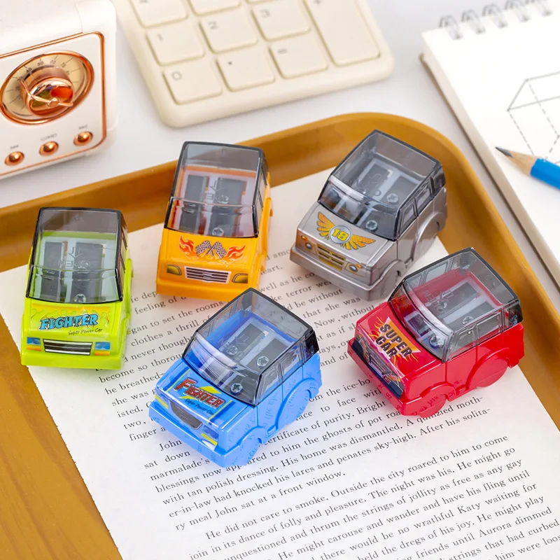 3ks roztomilé auto model s dvojitým otvorom orezávacie ceruzky Detské orezávacie ceruzky Študentské školy Spotrebné potreby