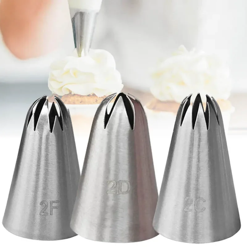 3ks/set #2c 2d 2f pečivo trysky ružové kvetinové potrubné tipy pre košíčky dezert zdobenie fondantných pečiva krémov