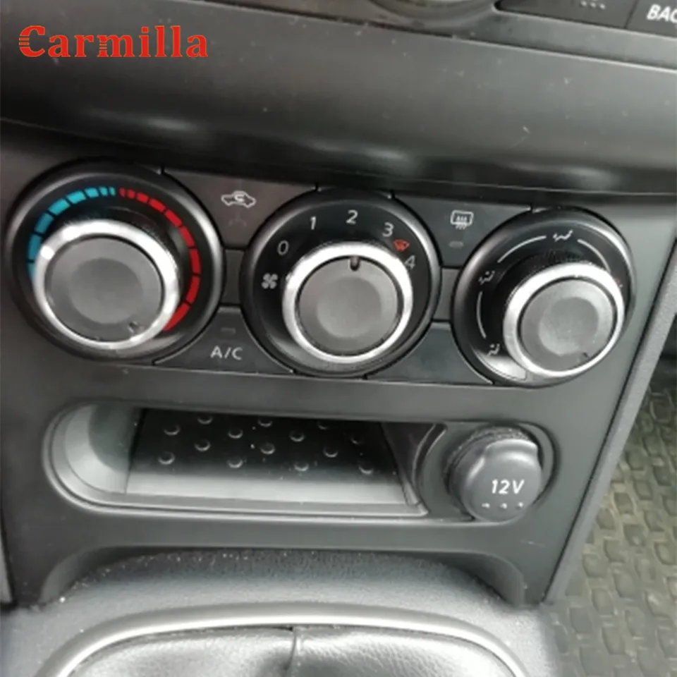 3ks/set Fit for Nissan Qashqai 2012 2012 Hliníková zliatina Klimová kondicionovanie Knob AC Gomb Tepelný ovládací spínač gombík gombík automobil