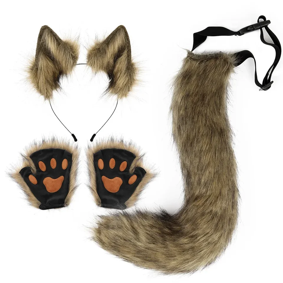 3ks/set Halloween Fox kostým set pre ženy mužov Fox Uši