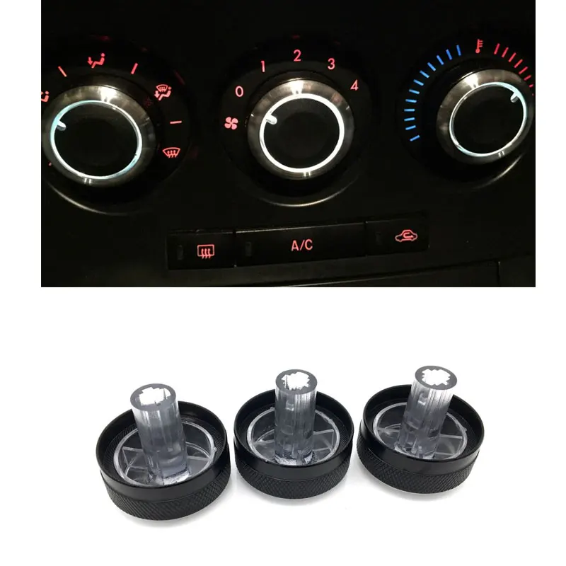 3ks/set hliníkovej zliatiny klimatizácie gombík ac gombík spínač tepla pre Mazda 3 BL 2010- 2013 Mazda 3 2004-2009