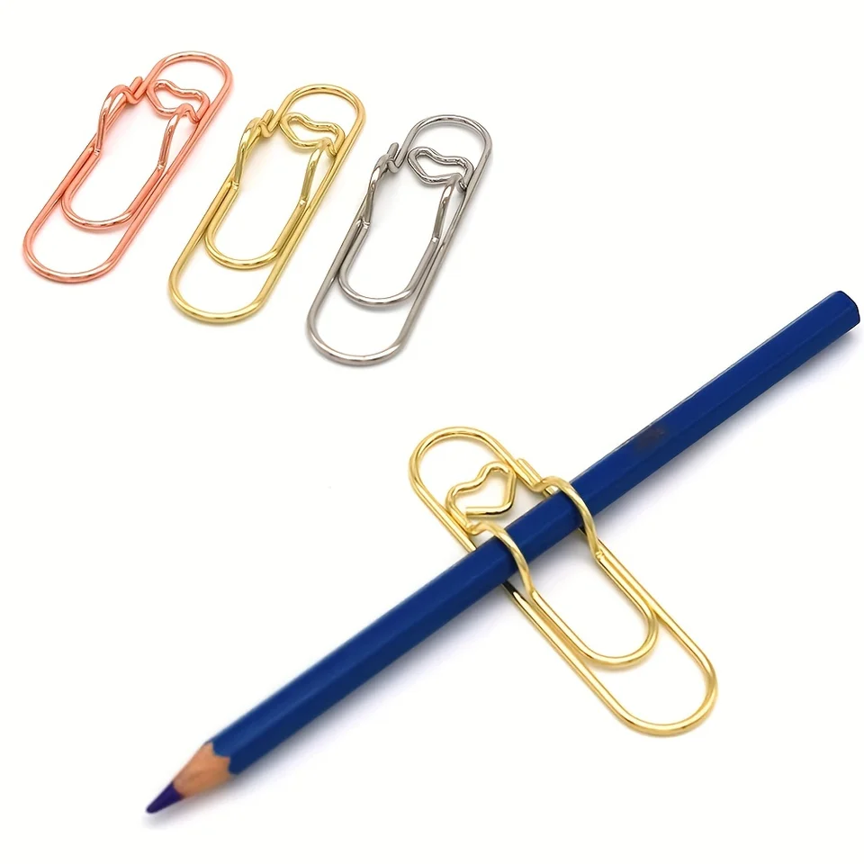 3ks/set Multifunkčné kovové papierové sponky s držiakom pera Binder Clips School Office Učebné potreby kancelárskych potrieb