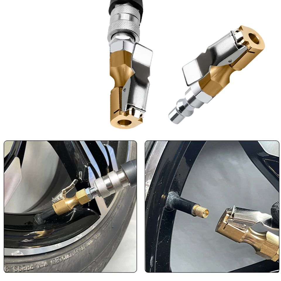 3ks/set npt mosadz Air Chuck Uzavretý tok ťažký zámok na trysky na nasávanie sponky s rýchlym pripojením pre čerpadlo na inflátor pneumatí