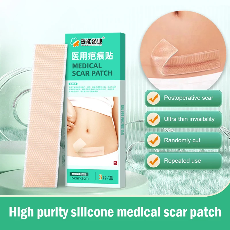 3KS Silikónové jazvy na jazvy Demontáž neviditeľný korektor PAD GEL GEL GELAPORE TAPE Ošetrenie pre keloidné popáleniny keloidné popáleniny