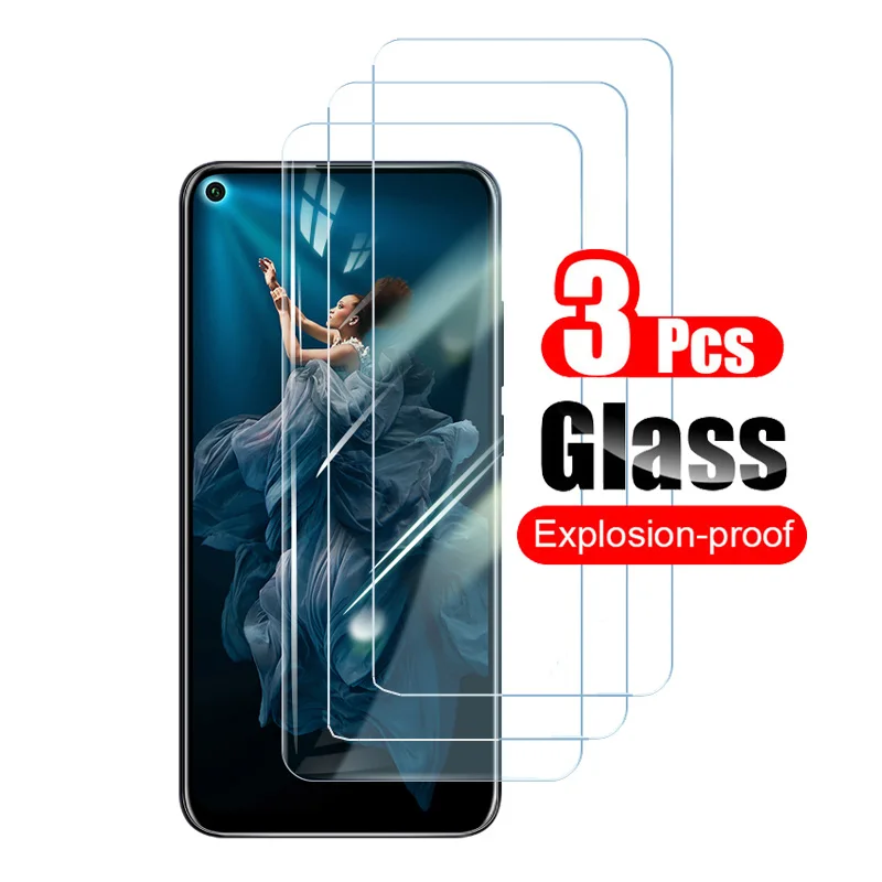 3ks temperované sklo pre Huawei Honor 20 Pro 20e 20i 20S Lite View 20 Protect Screen Protect Glass Shield Peší film 9h