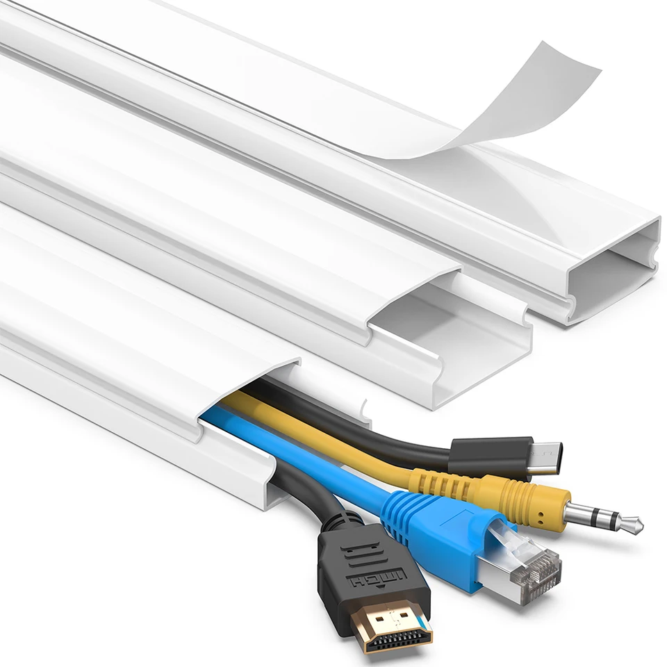 3KS TV kábel HIDER 47in PVC CORD COFL KABNÁLNA KABELOVÁ STENA, NABLADNÝ KABELOVÝ KONECALER pre nástennú televíziu, L15.7 W1.2 H0.59IN