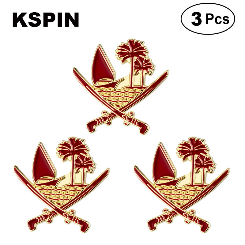 3ks veľa katar vlajky klopné kolíky odznaky brošne