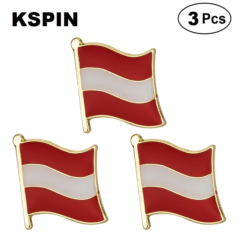 3ks Veľa Rakúsko vlajkové klopné kolíky odznaky brošne