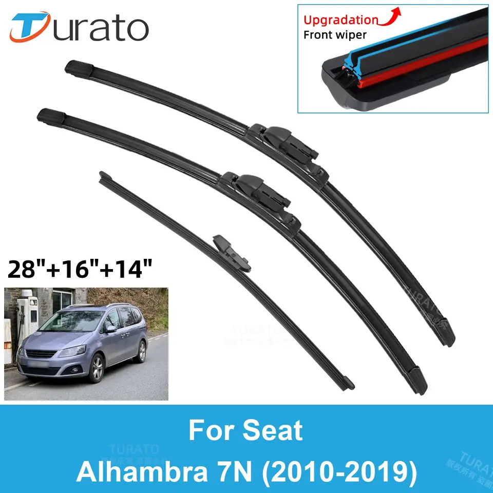 3KS Wiper Wiper Blades na roky 2010-2019 SETLA ALHAMBRA 7N Zadné stieračky čelného skla Dvojité gumové vozidlá 2016 2017 2018 2018 2019