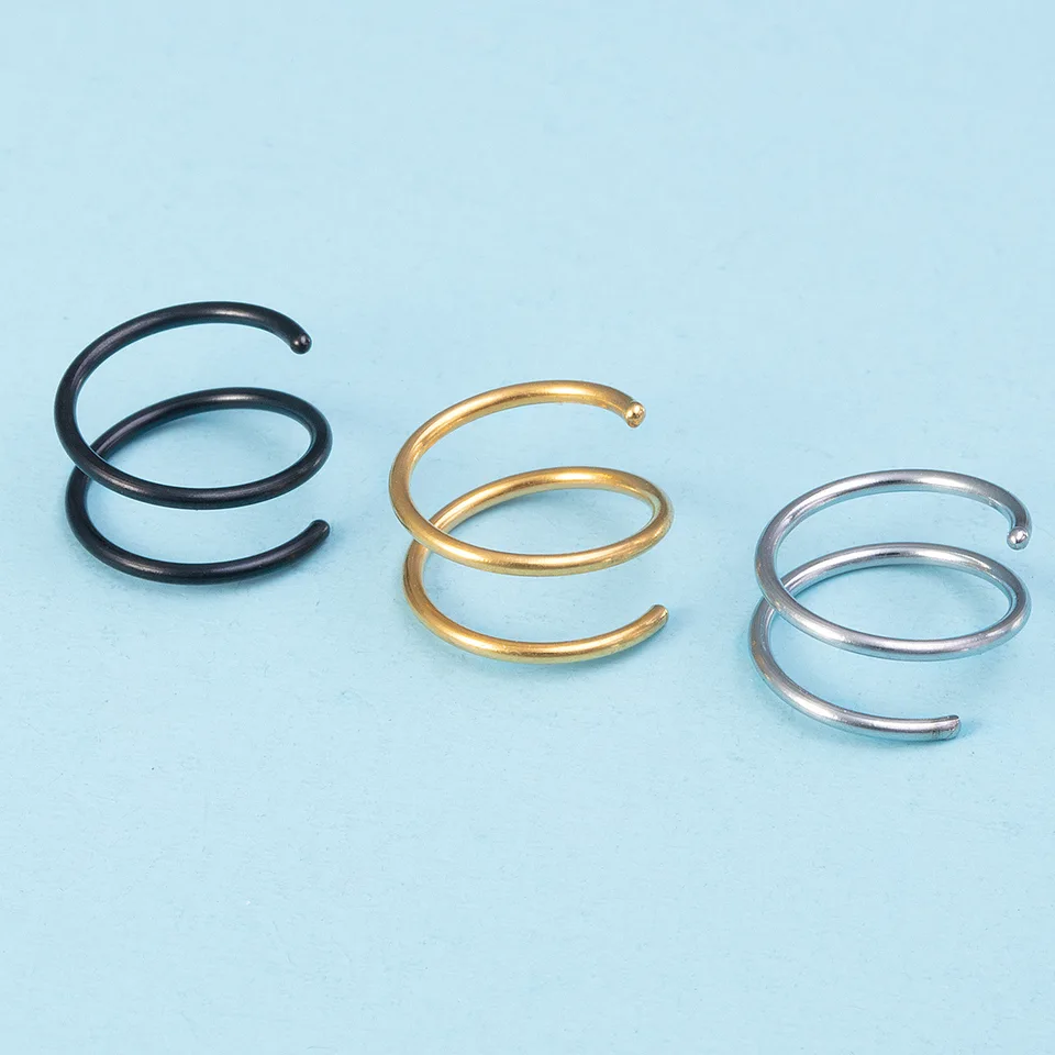 3ks z nehrdzavejúcej ocele Jednoduché telo piercing Piercing Piercing Piercing nový špirálový pružinový prsteň